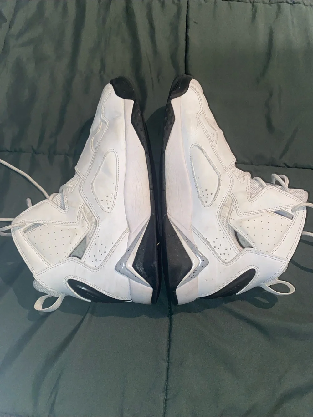 Men's White High-Top Air Jordan Sneakers with Black Accents